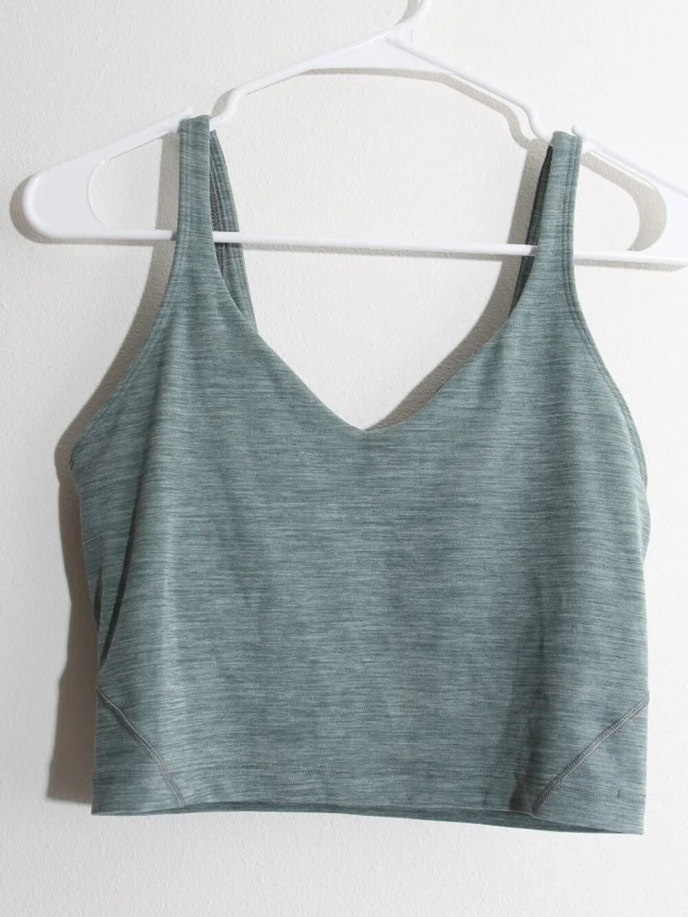 Lululemon Align Tank Crop Top Heathered Tidewater Teal Nulu Built-In Bra Size 8